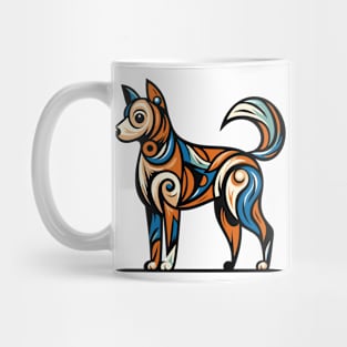 Pop art dog illustration. cubism illustration of a dog Mug